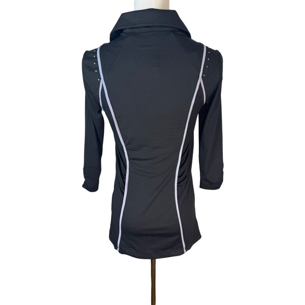 2/$30 NWT Large Swingdish Black Golf Polo 3/4 Sleeve - Picture 3 of 16